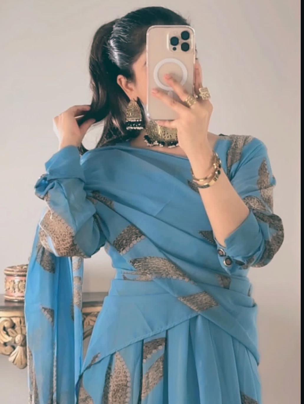 Elegant 2 in 1 Frock Saree