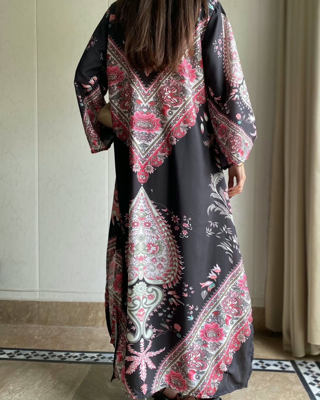Rania Black Digital Long 2 Piece