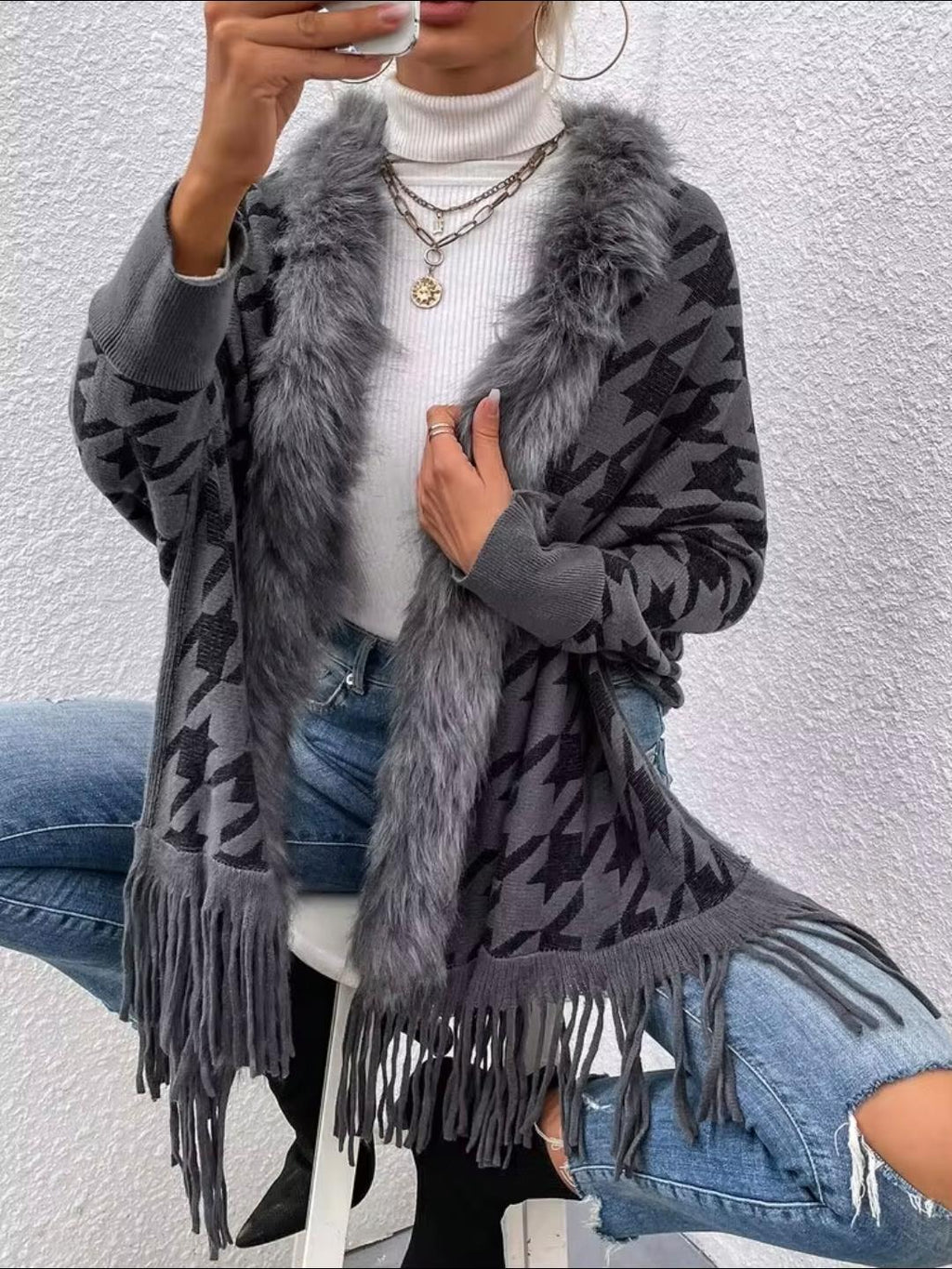 FURR Cape Shawl With Sleeves