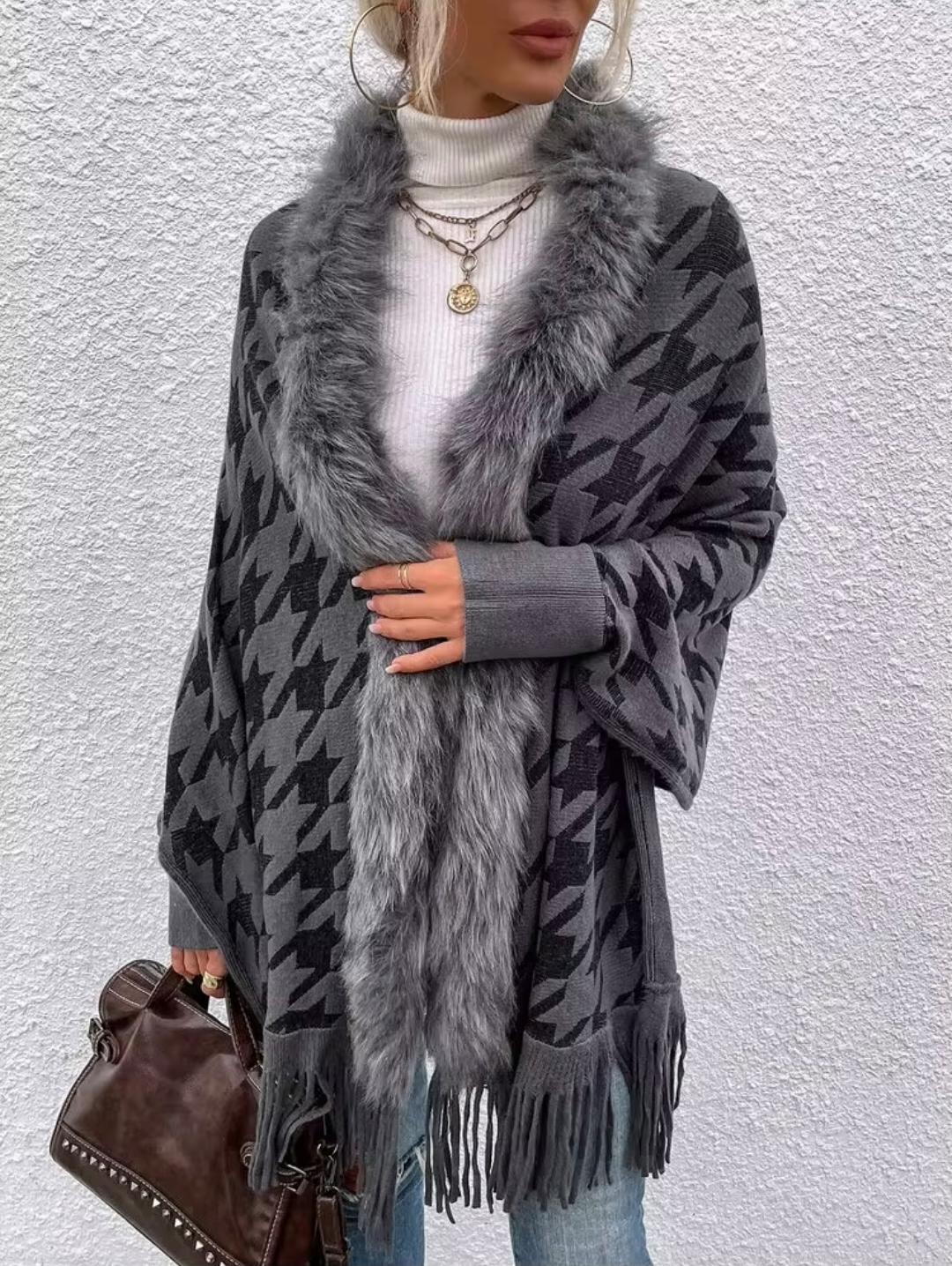 FURR Cape Shawl With Sleeves