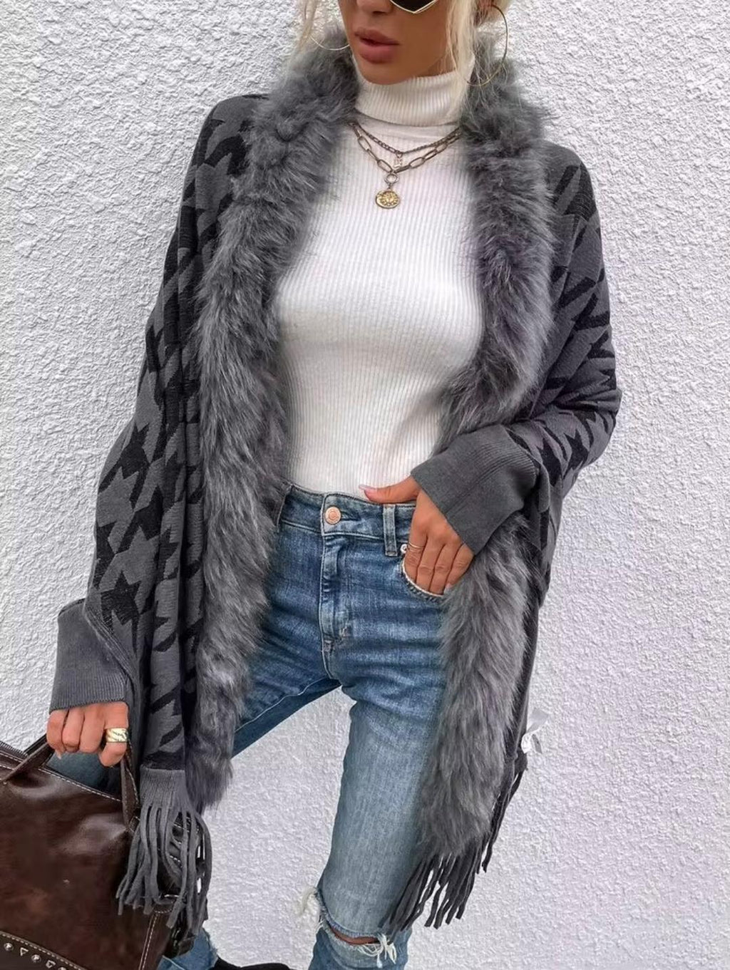 FURR Cape Shawl With Sleeves