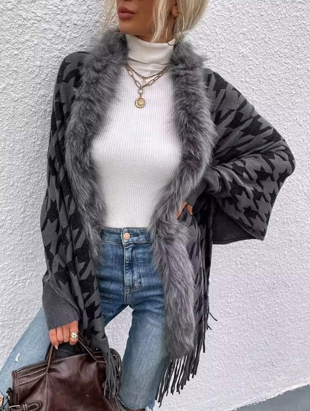 FURR Cape Shawl With Sleeves