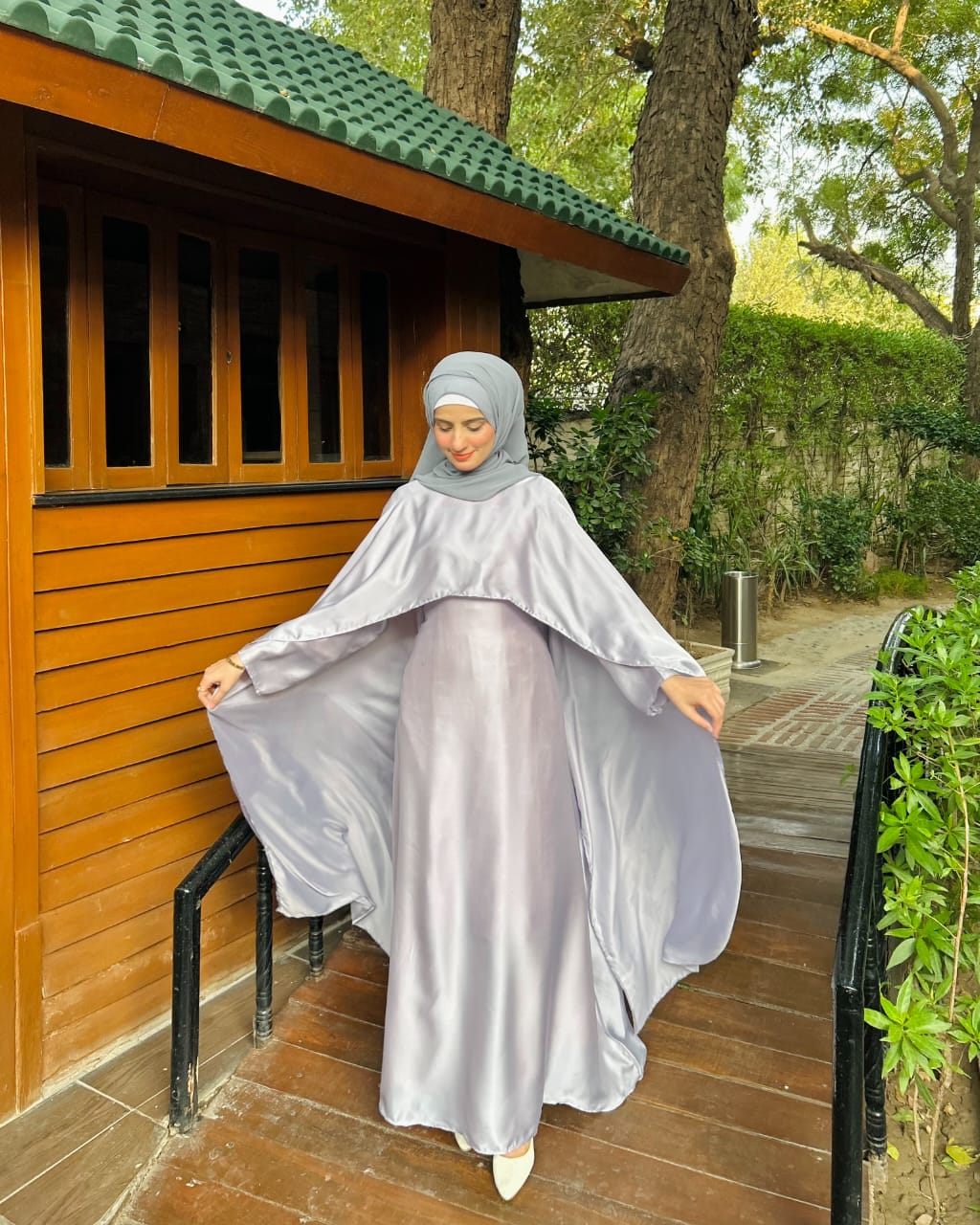 Silk Modest Flora with scarf