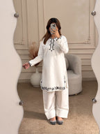 Embroidered Kurta Set & Farshi Shalwar
