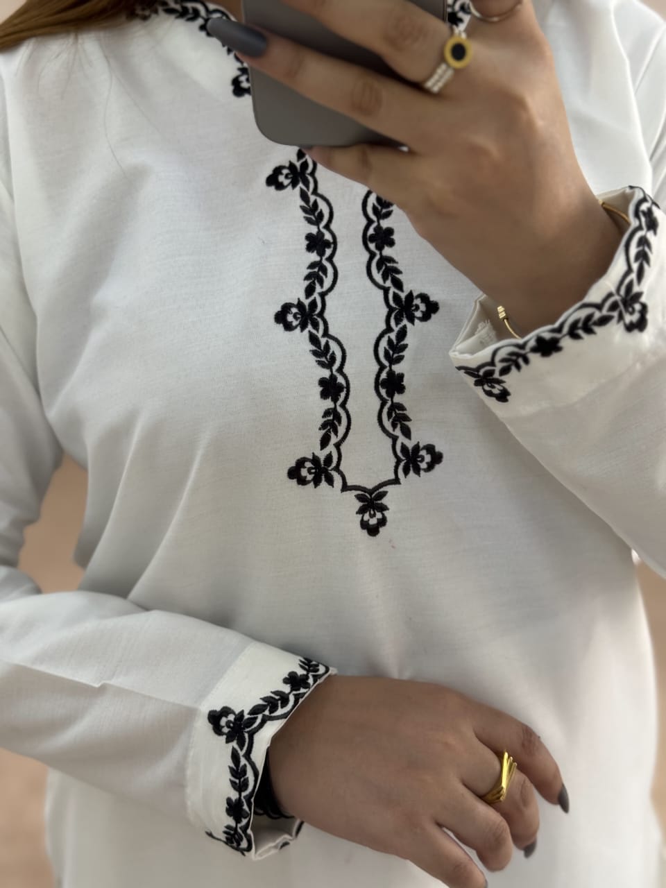 Embroidered Kurta Set & Farshi Shalwar