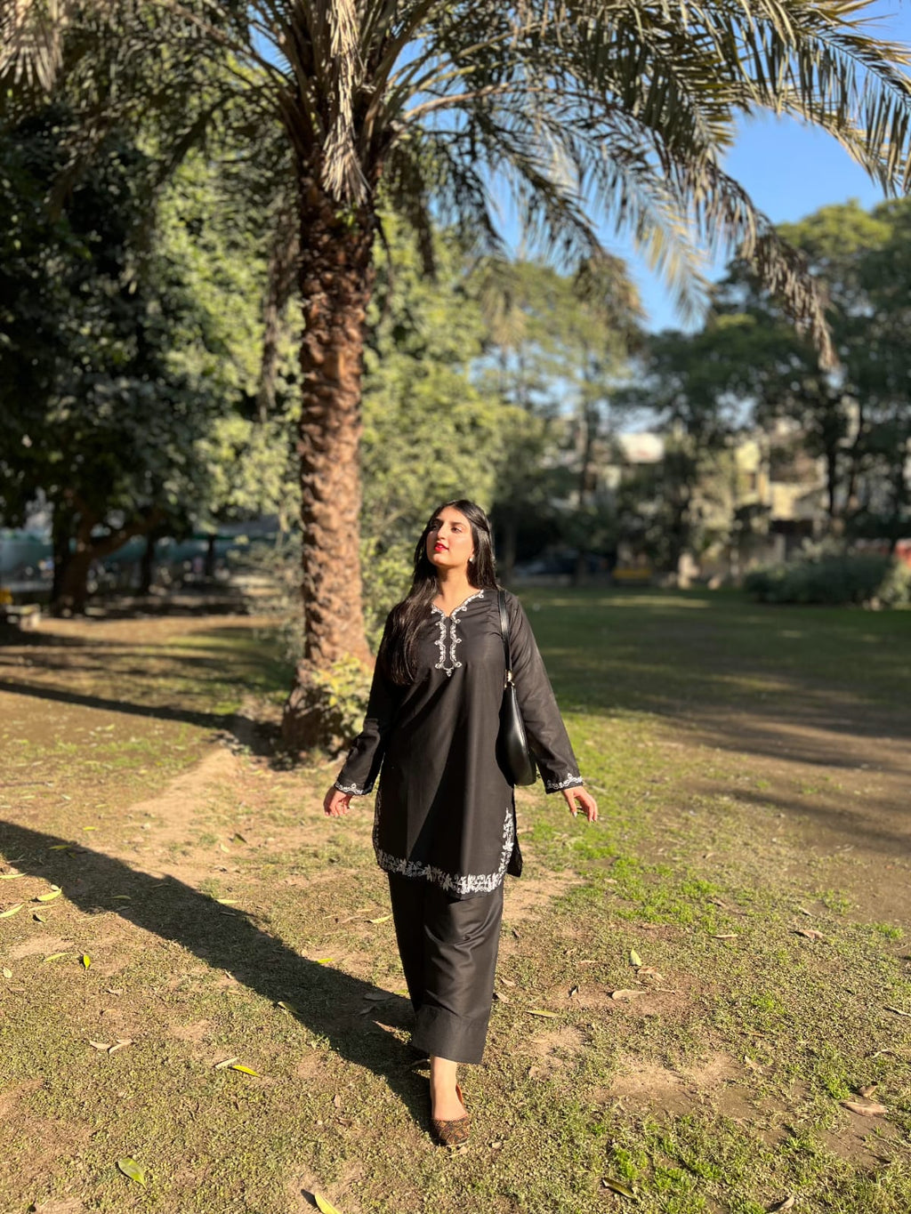 Embroidered Kurta Set & Farshi Shalwar