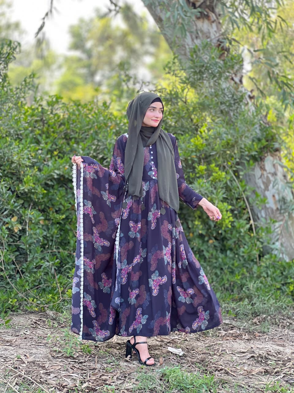 Chiffon Maxi with Same Dupatta
