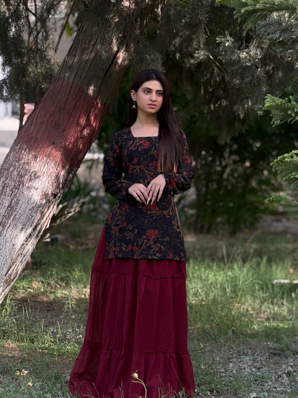 Midnight Bloom Skirt Set