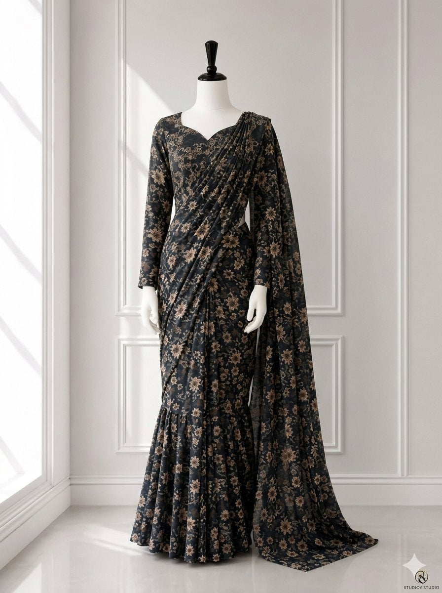 Elegant 2 in 1 Frock Saree